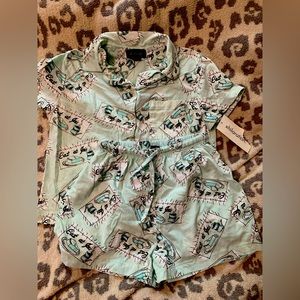 🆕 nwt womens coffee conversation pajama top bottom set